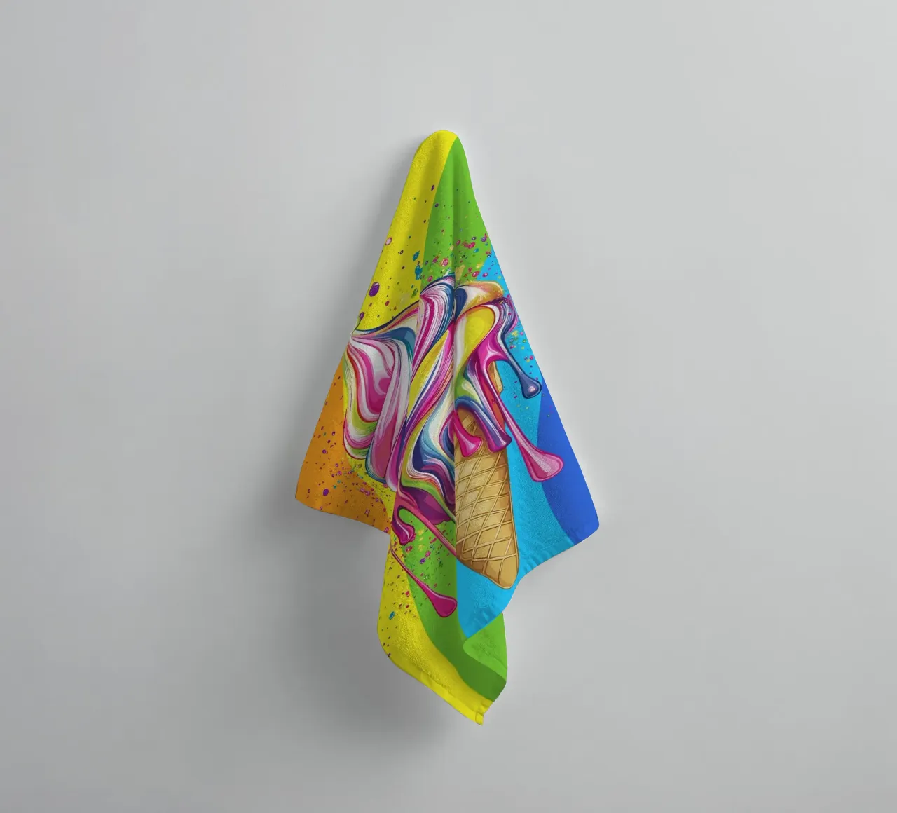 Gelato colorato con i colori dell'arcobaleno asciugamano da bagno da pixelbull - medieval art and more