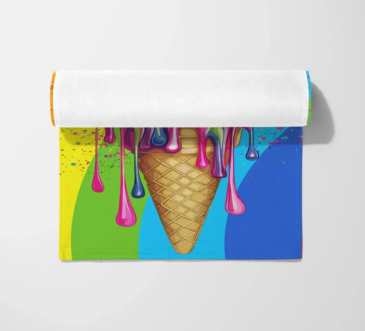 Gelato colorato con i colori dell'arcobaleno telo mare da pixelbull - medieval art and more
