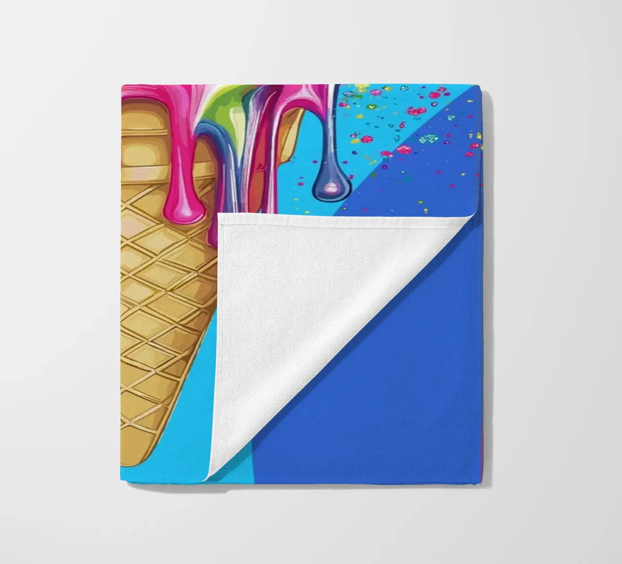 Gelato colorato con i colori dell'arcobaleno telo mare da pixelbull - medieval art and more