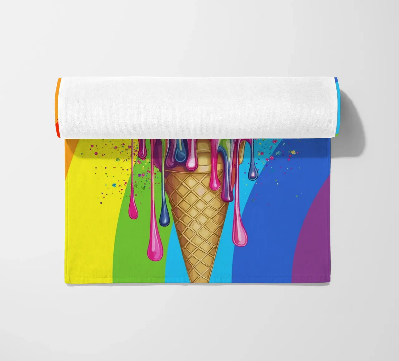 Gelato colorato con i colori dell'arcobaleno telo mare da pixelbull - medieval art and more