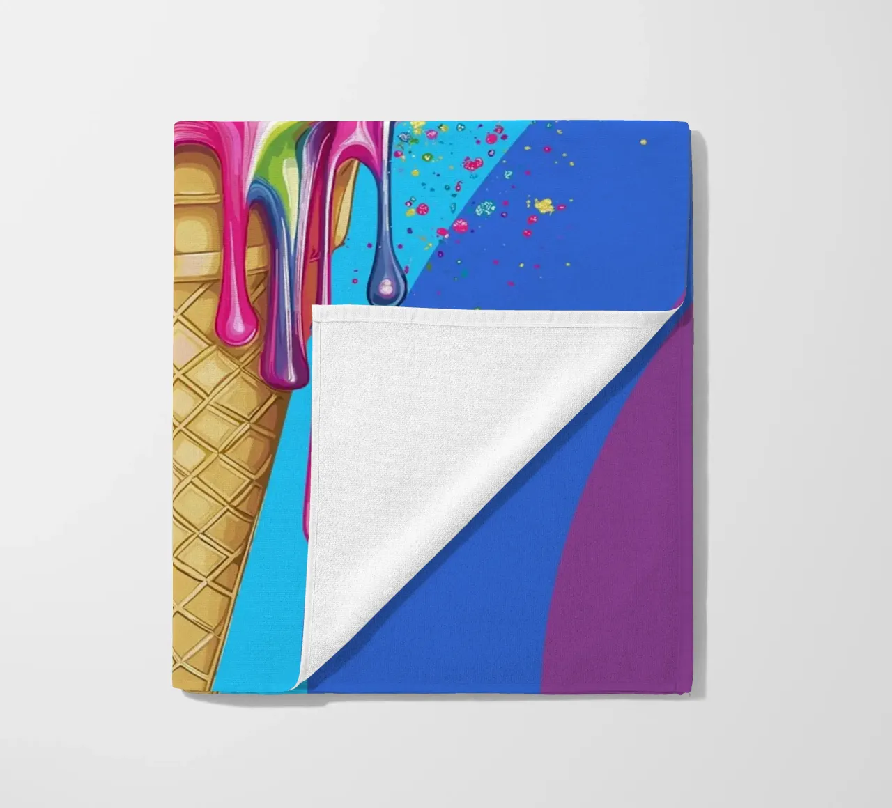 Gelato colorato con i colori dell'arcobaleno telo mare da pixelbull - medieval art and more