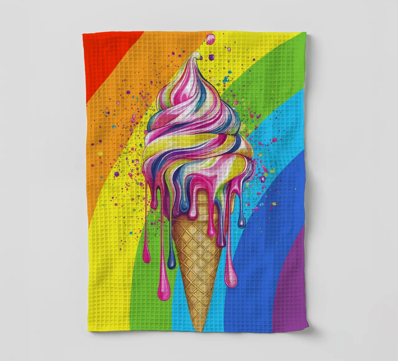 Gelato colorato con i colori dell'arcobaleno canovaccio da cucina da pixelbull - medieval art and more
