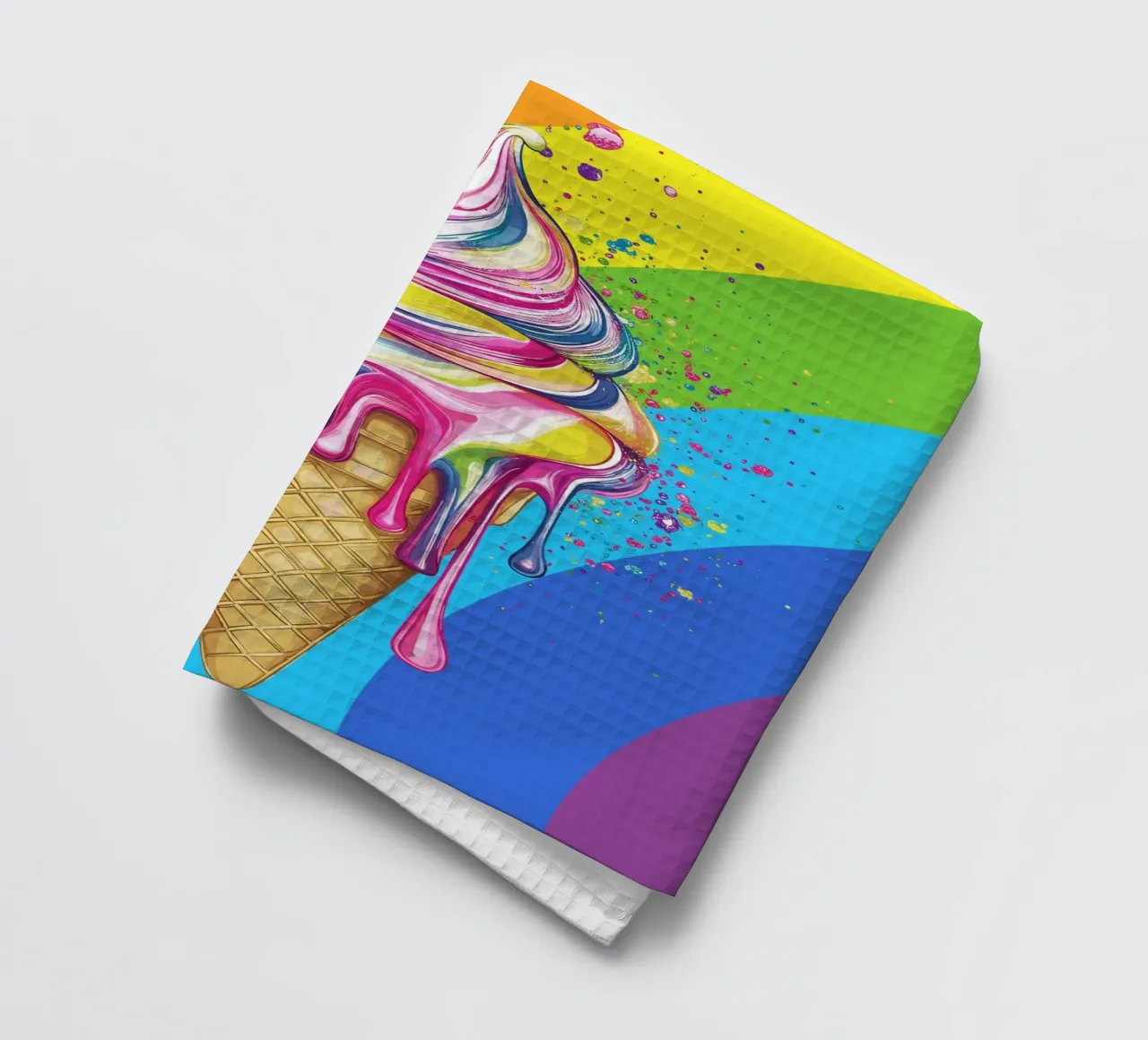 Gelato colorato con i colori dell'arcobaleno canovaccio da cucina da pixelbull - medieval art and more