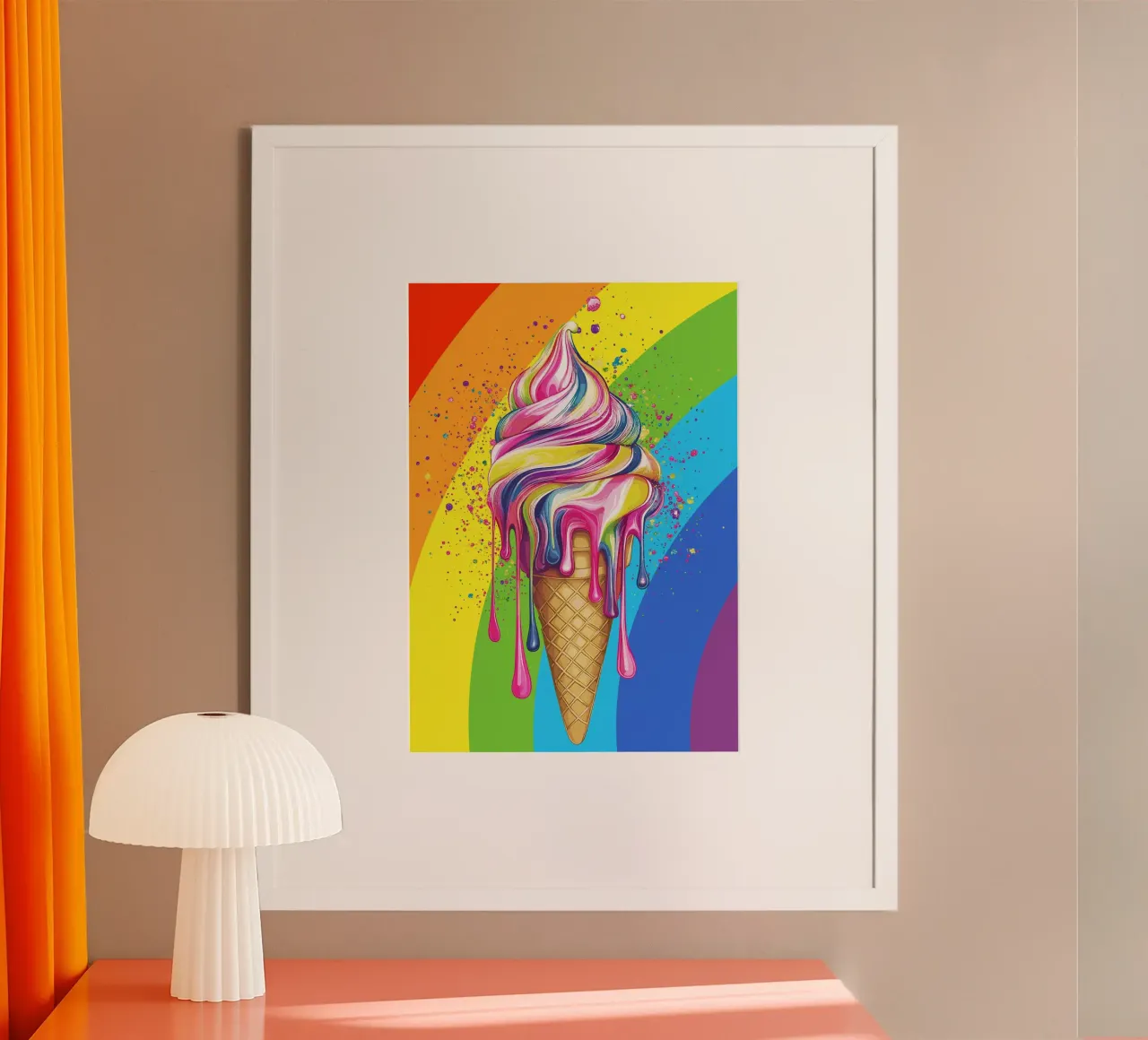 Kleurrijk ijs in regenboogkleuren poster van pixelbull - medieval art and more