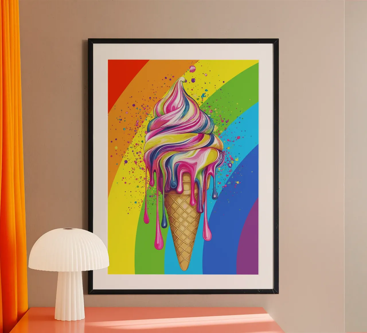 Kleurrijk ijs in regenboogkleuren poster van pixelbull - medieval art and more