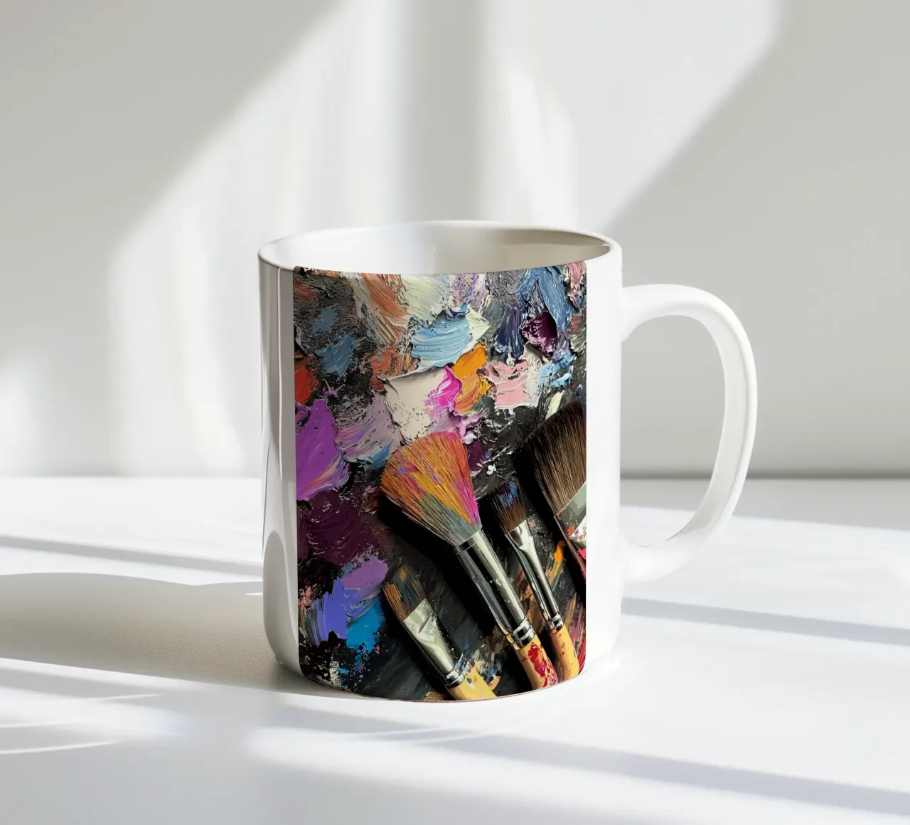 Tavolozza dei colori a pennello tazza in ceramica da pixelbull - medieval art and more