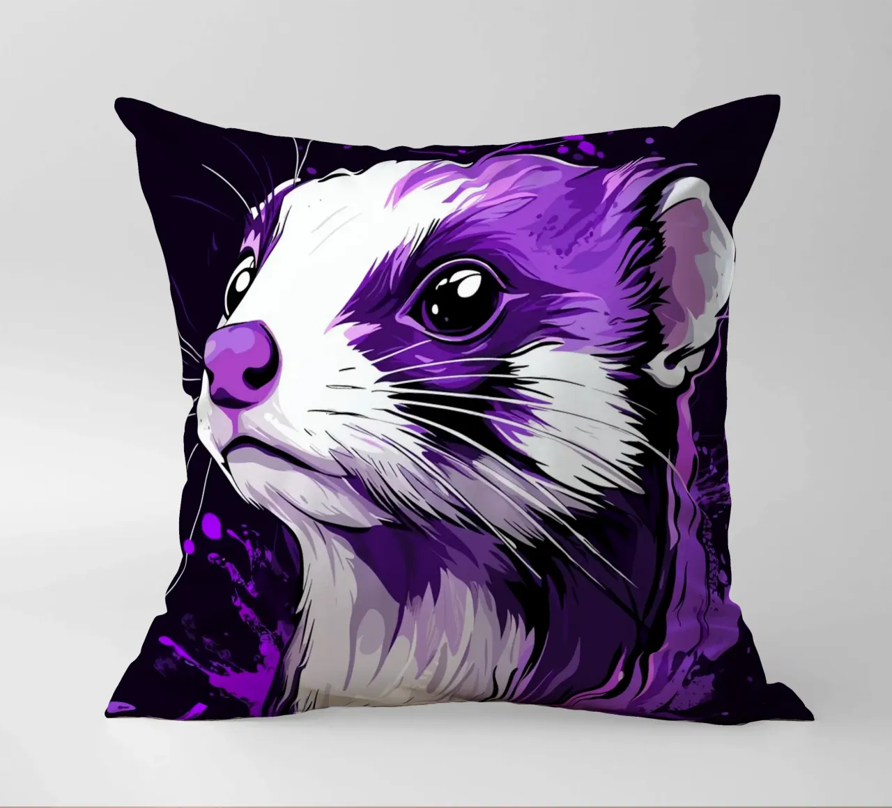 Furetti viola in stile urban splash cuscino da pixelbull - medieval art and more