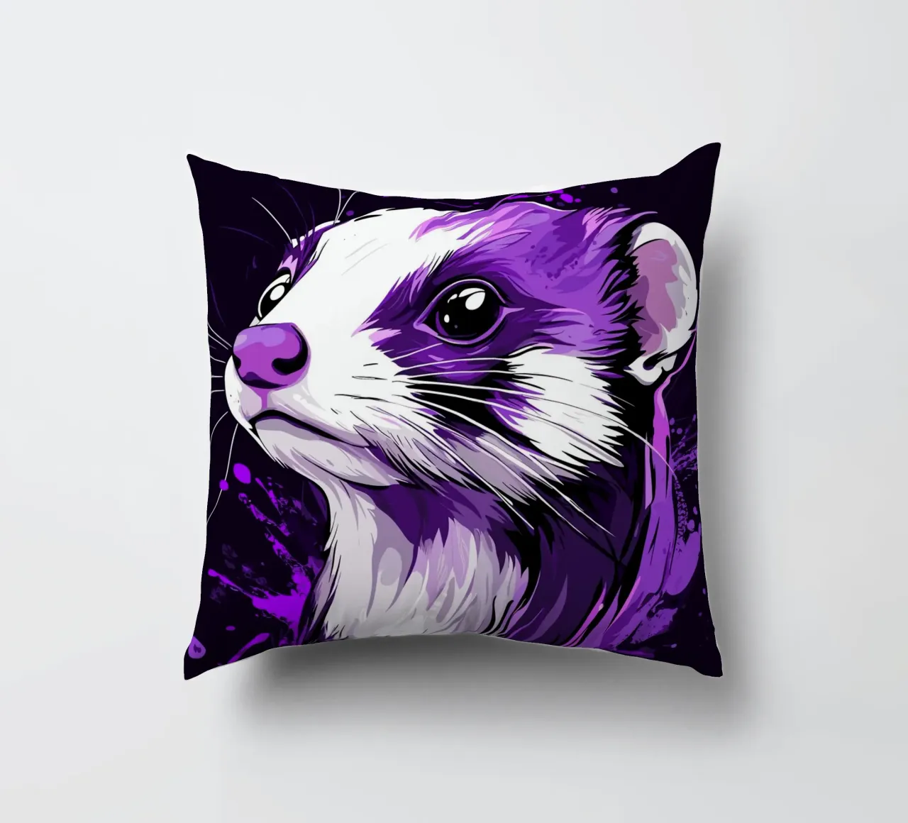 Furetti viola in stile urban splash cuscino da pixelbull - medieval art and more