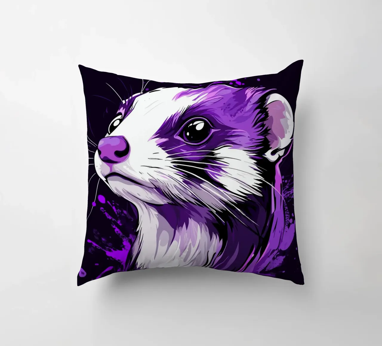 Furetti viola in stile urban splash cuscino da pixelbull - medieval art and more