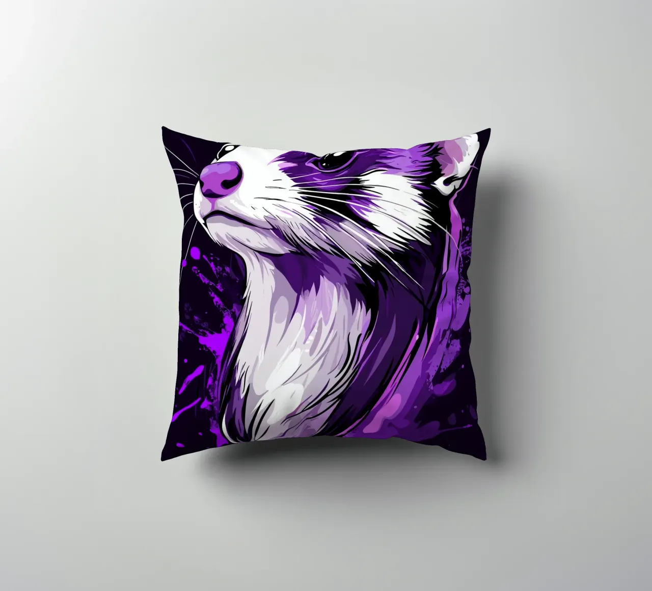Furetti viola in stile urban splash cuscino da pixelbull - medieval art and more