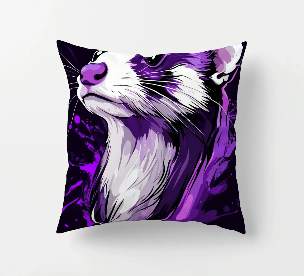 Furetti viola in stile urban splash cuscino da pixelbull - medieval art and more