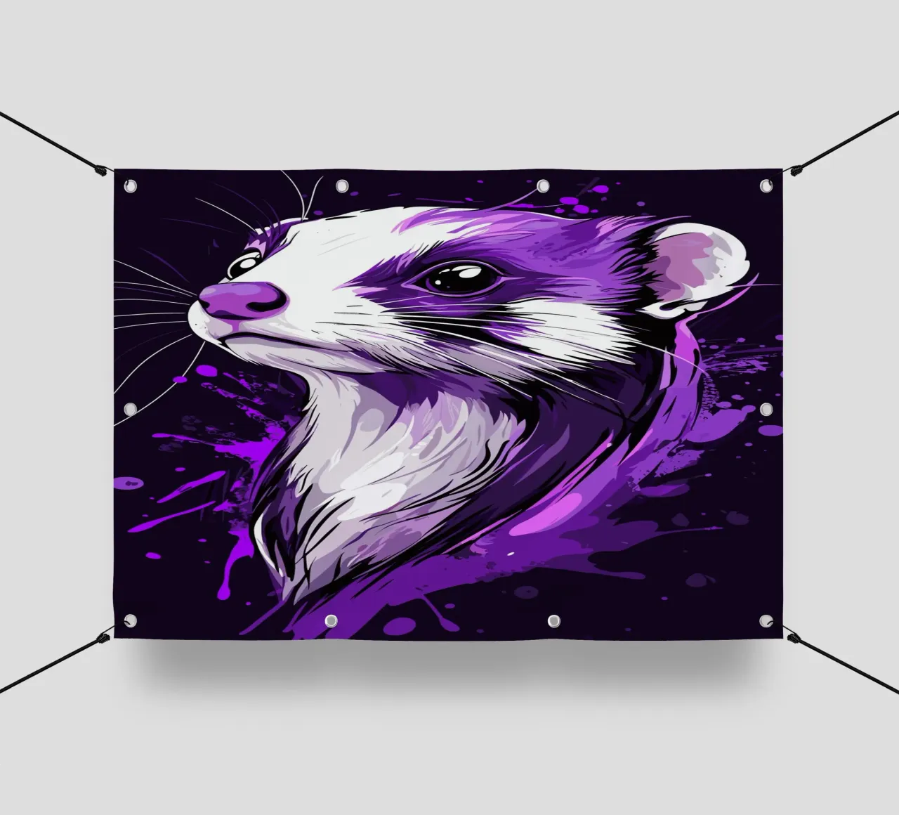 Furetti viola in stile urban splash telo in pvc da pixelbull - medieval art and more