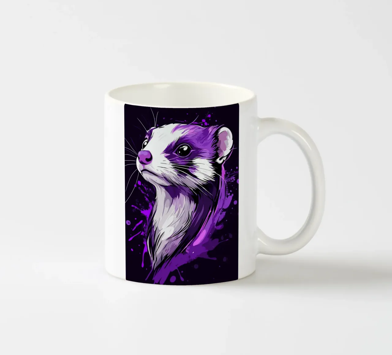 Furetti viola in stile urban splash tazza in ceramica da pixelbull - medieval art and more