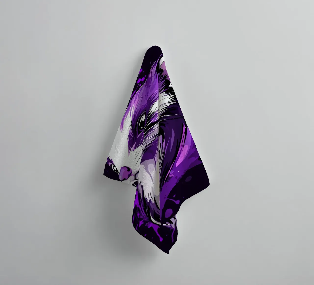 Furetti viola in stile urban splash asciugamano da bagno da pixelbull - medieval art and more