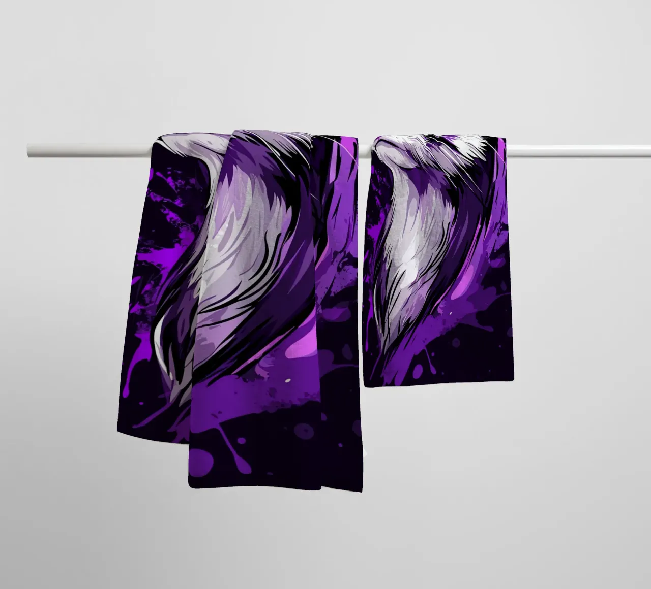 Furetti viola in stile urban splash asciugamano da bagno da pixelbull - medieval art and more