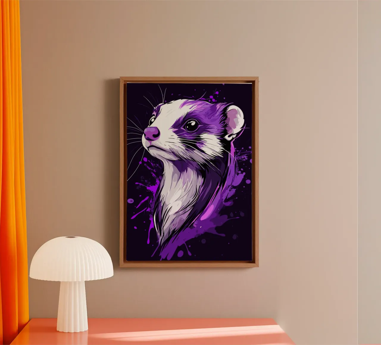 Furetti viola in stile urban splash tela con Cornice a cassetta da pixelbull - medieval art and more