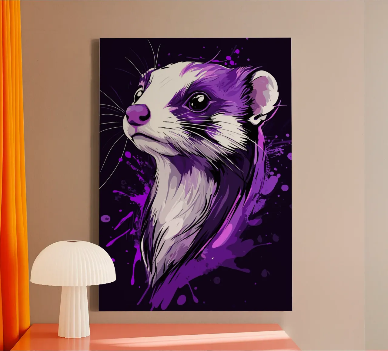 Furetti viola in stile urban splash tela con Cornice a cassetta da pixelbull - medieval art and more