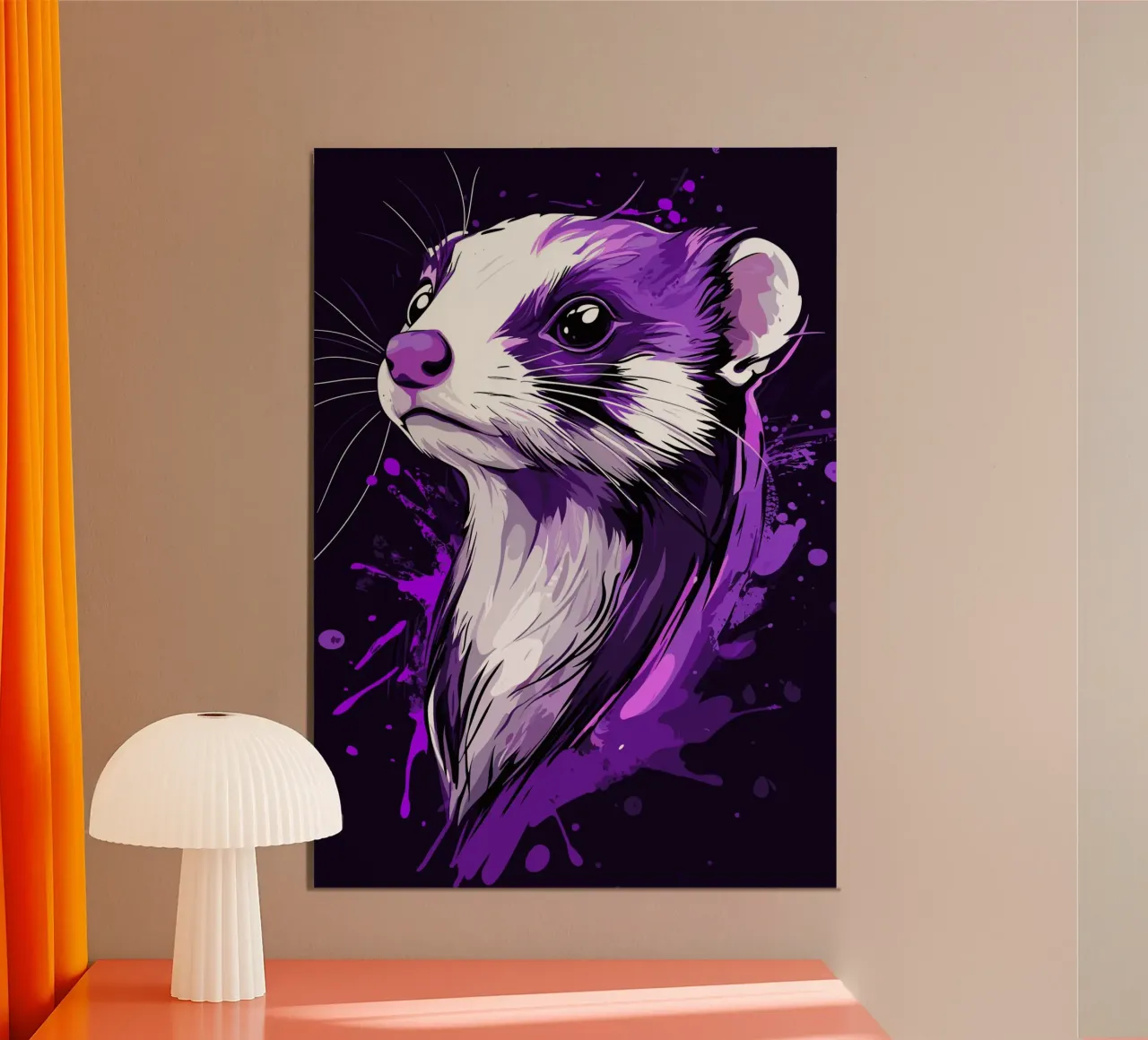 Furetti viola in stile urban splash poster da pixelbull - medieval art and more