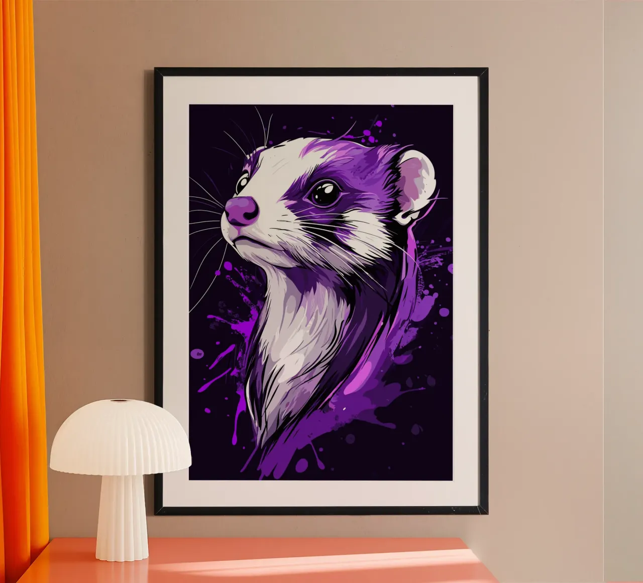 Furetti viola in stile urban splash poster da pixelbull - medieval art and more