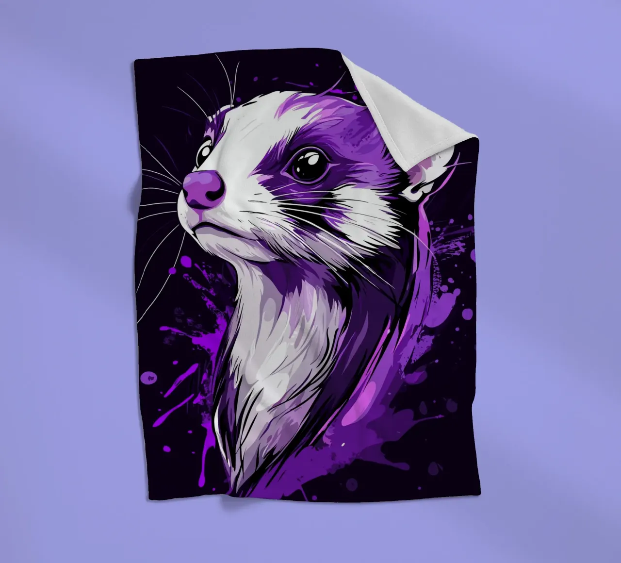 Furetti viola in stile urban splash coperta in pile da pixelbull - medieval art and more