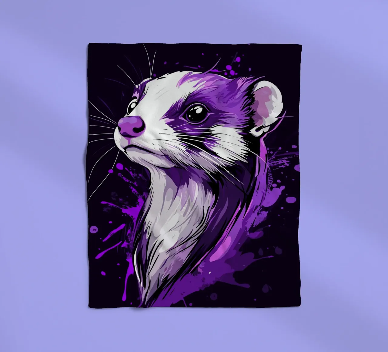 Furetti viola in stile urban splash coperta in pile da pixelbull - medieval art and more