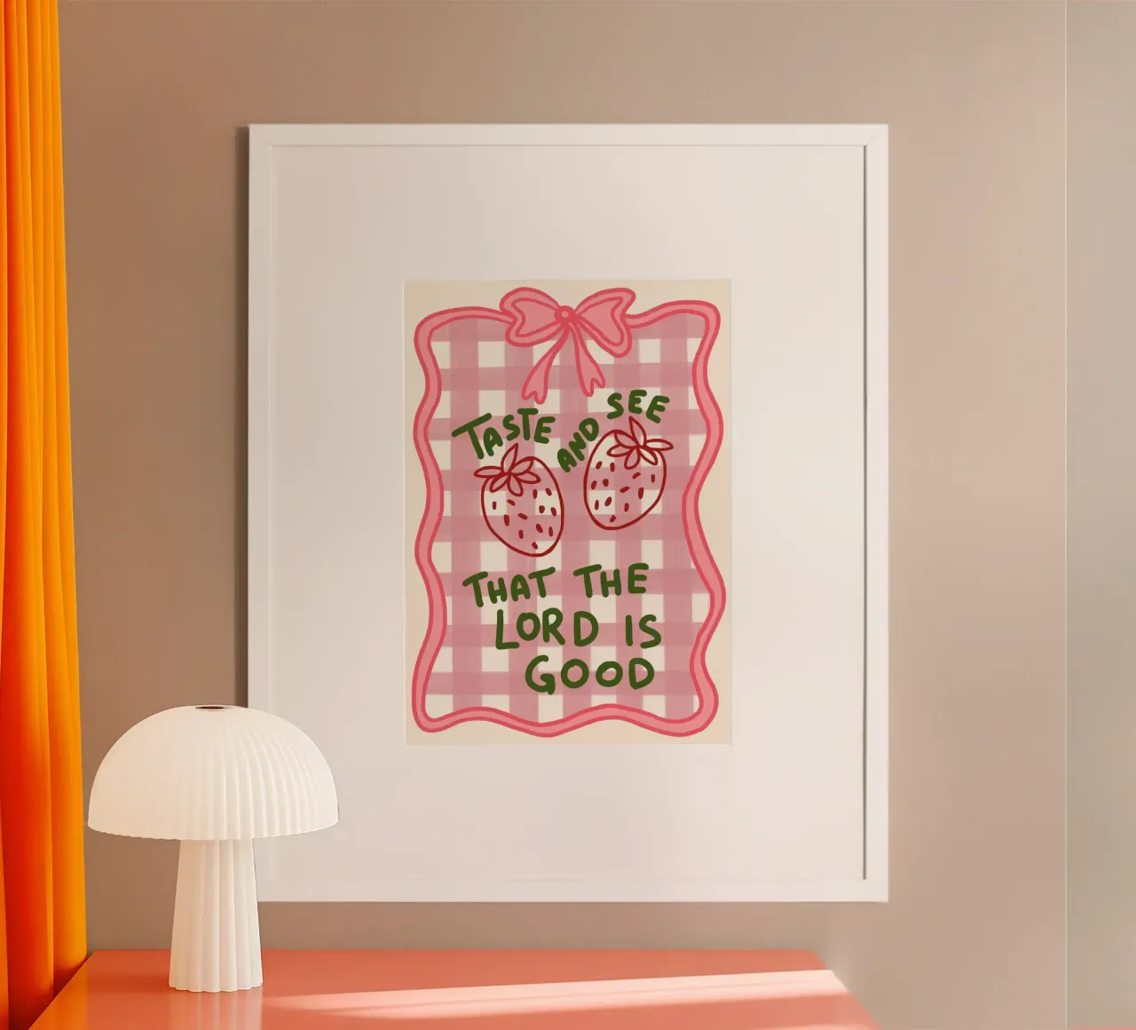 "Proef en zie dat de Heer goed is" - Bijbelvers Kunst poster van vintagepod