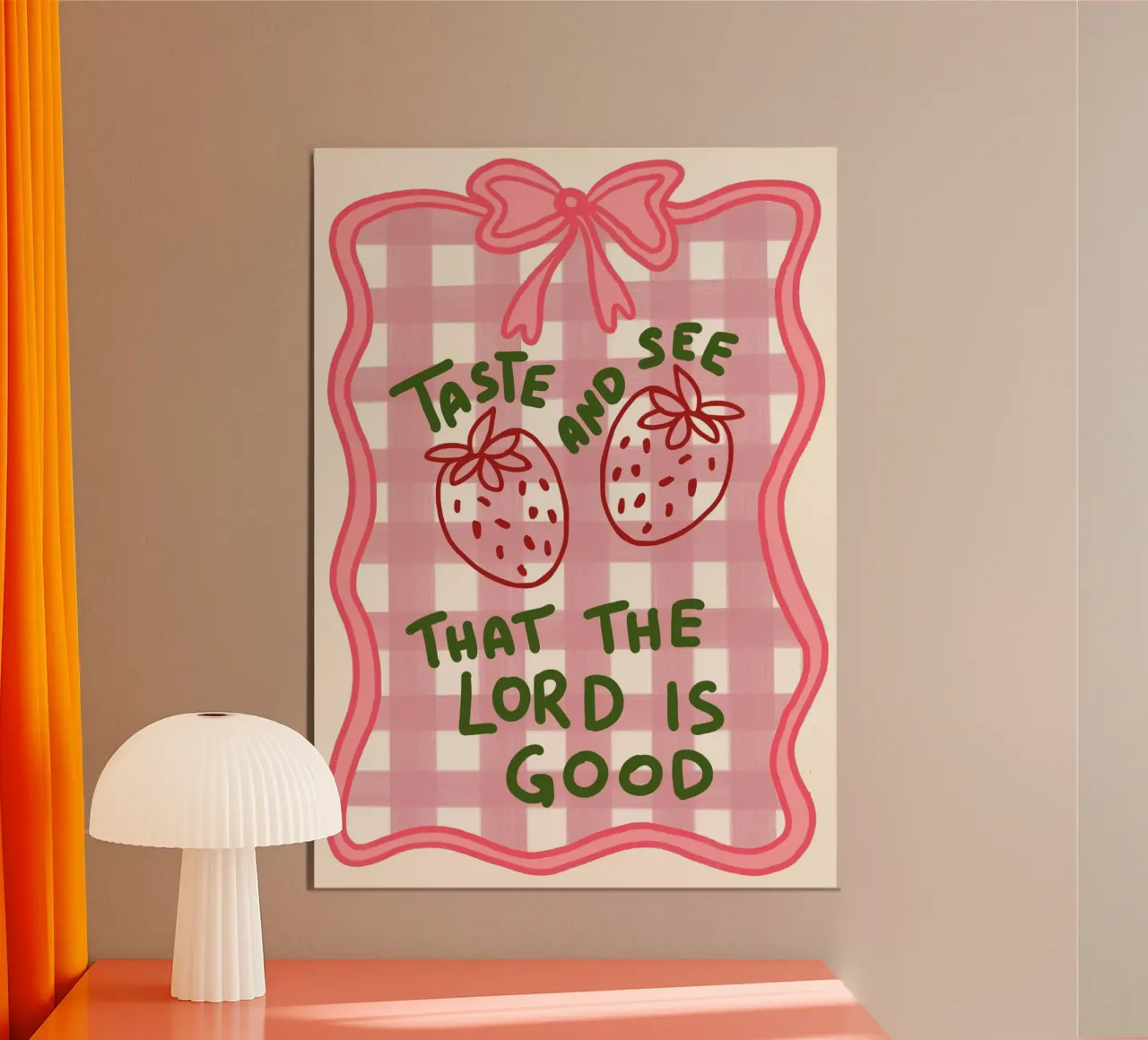 "Proef en zie dat de Heer goed is" - Bijbelvers Kunst poster van vintagepod