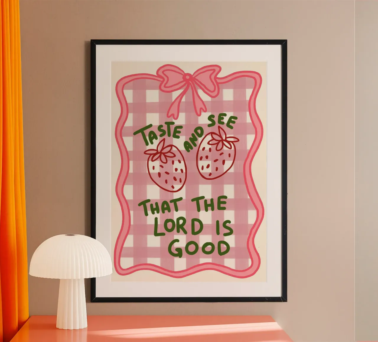 "Proef en zie dat de Heer goed is" - Bijbelvers Kunst poster van vintagepod