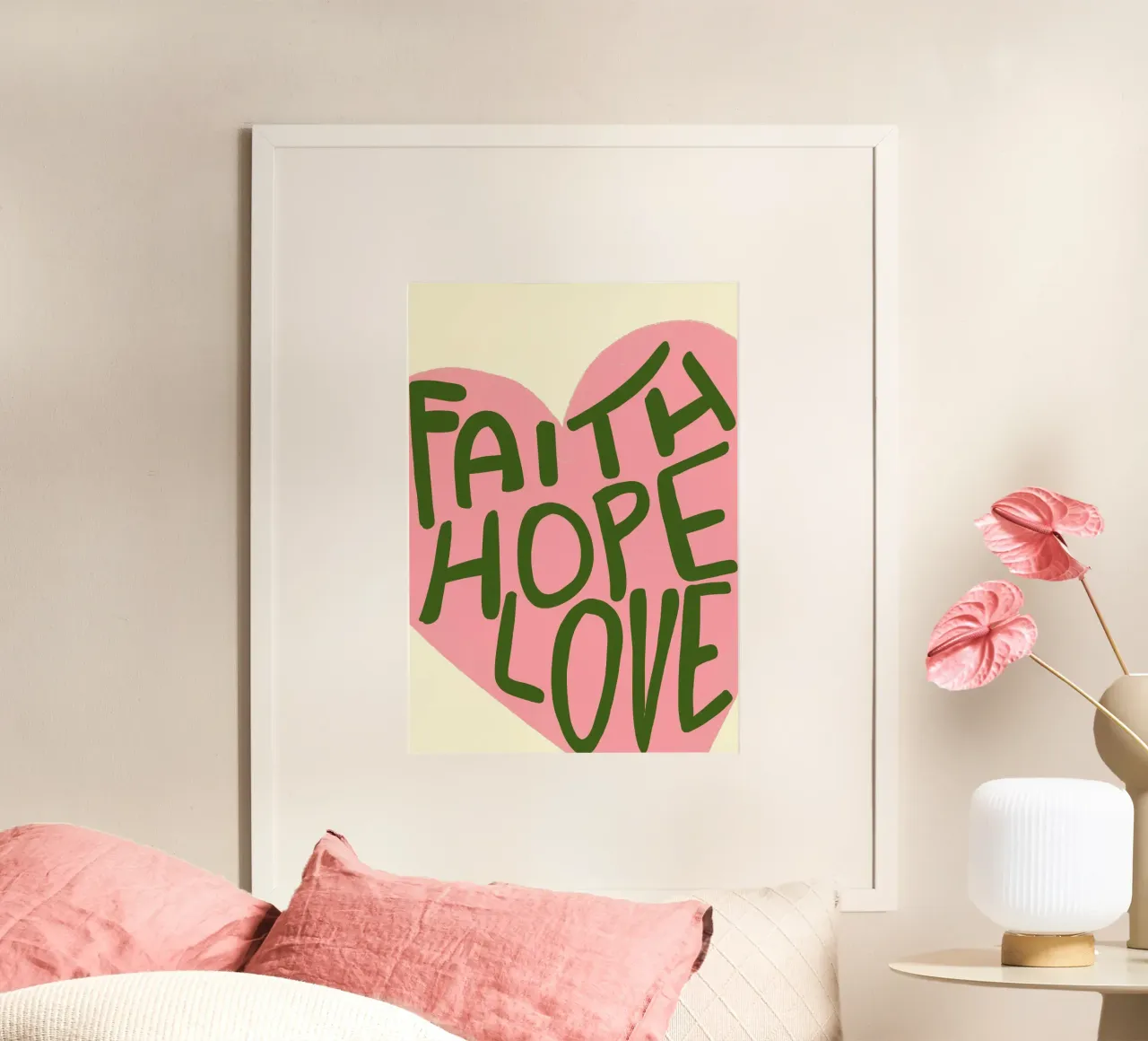 Glaube Hoffnung Liebe, Moderne Christliche Herz Kunst Poster von vintagepod