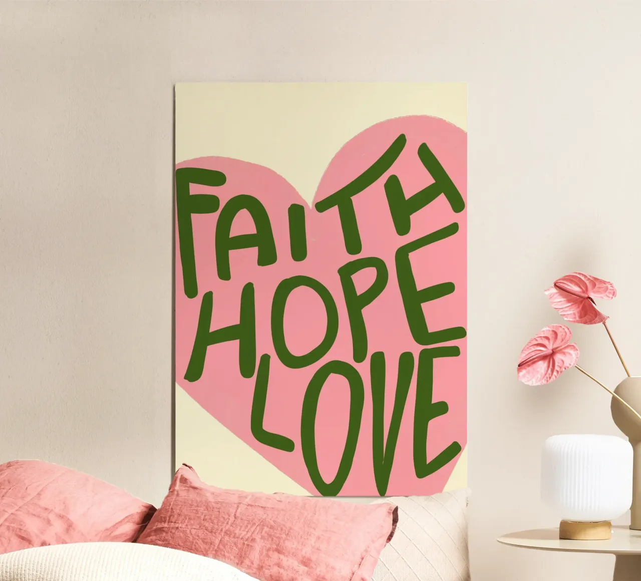 Glaube Hoffnung Liebe, Moderne Christliche Herz Kunst Poster von vintagepod