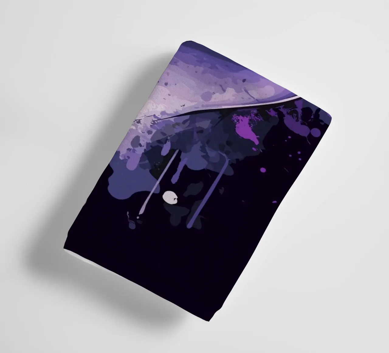 Geco sorridente in look splash viola asciugamano da bagno da pixelbull - medieval art and more
