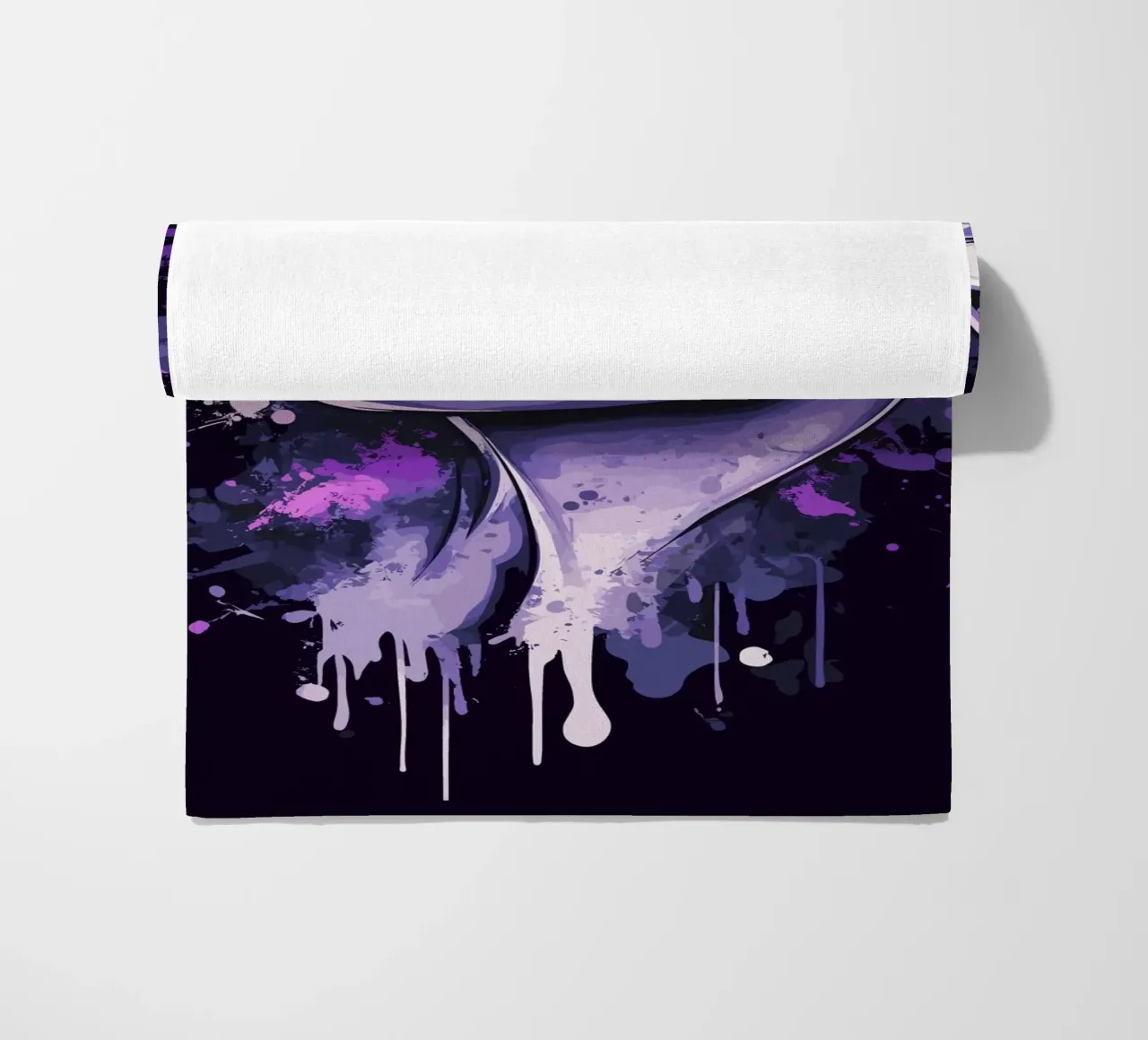 Geco sorridente in look splash viola telo mare da pixelbull - medieval art and more