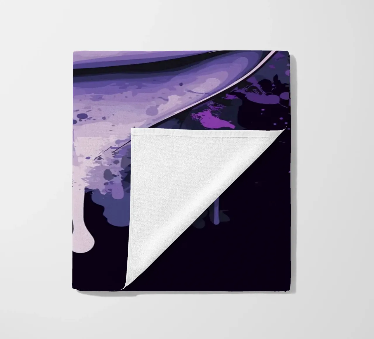 Geco sorridente in look splash viola telo mare da pixelbull - medieval art and more