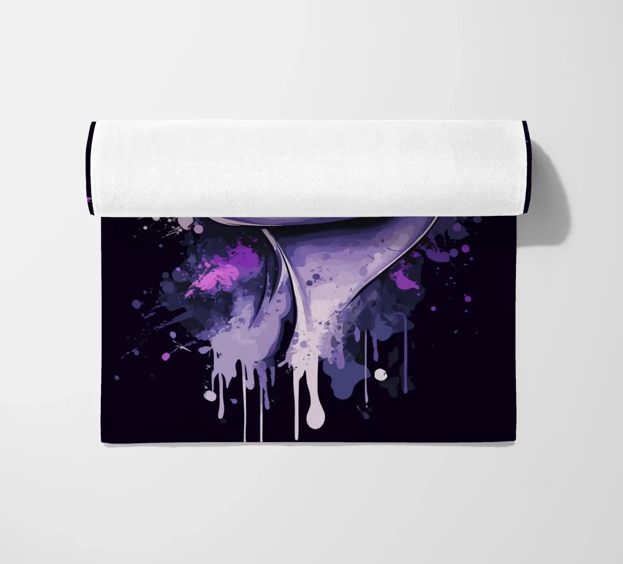 Geco sorridente in look splash viola telo mare da pixelbull - medieval art and more