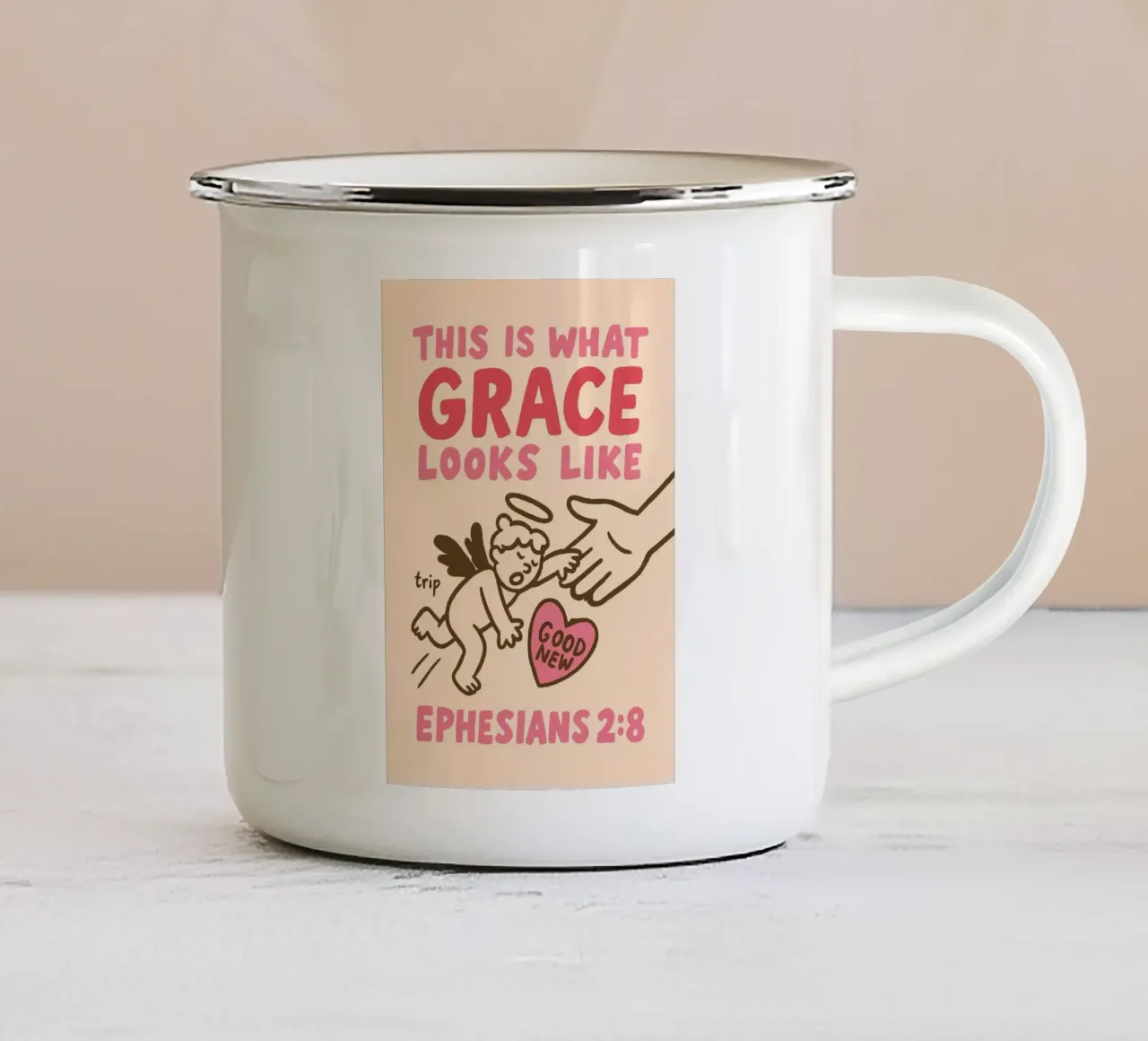 "Questo è l'aspetto della grazia" Efesini 2:8 tazza in smalto da vintagepod