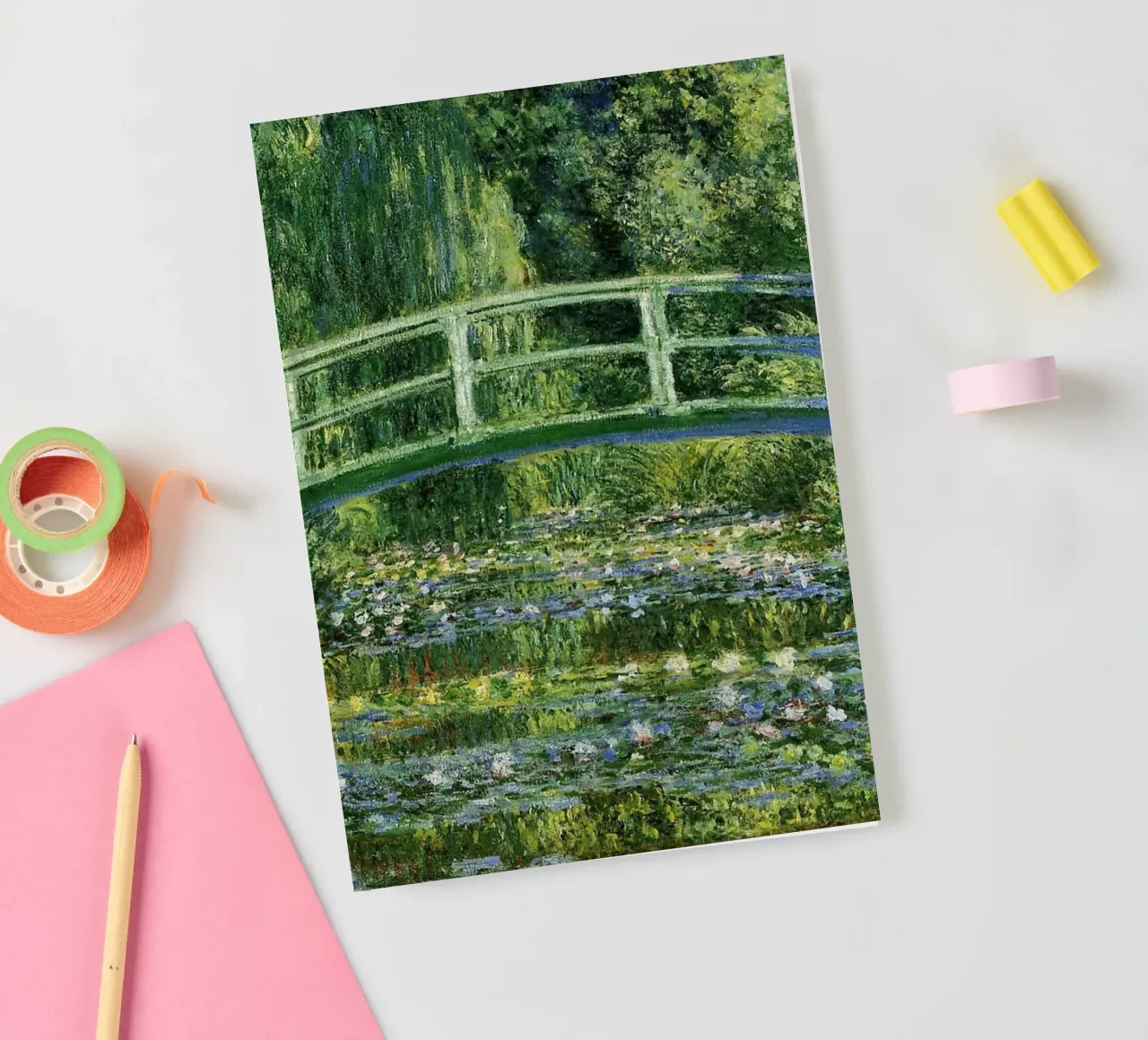 Old Bridge Monet notebook by Art In The Sky