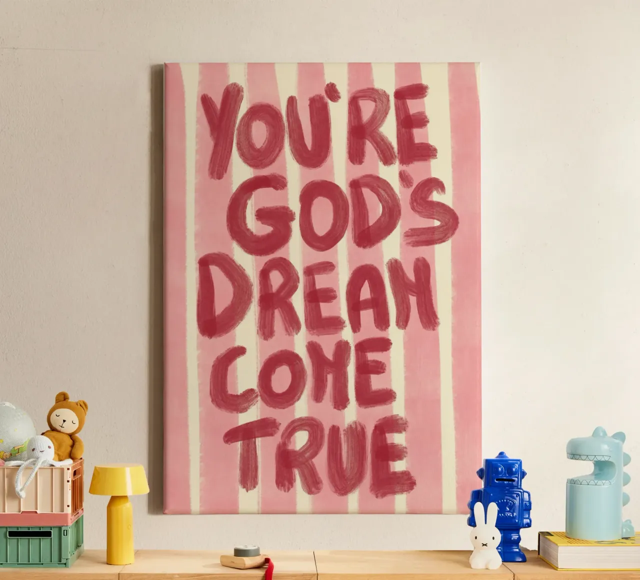 You're God's Dream Come True, Christian Art Print canvas with Floater frame by vintagepod