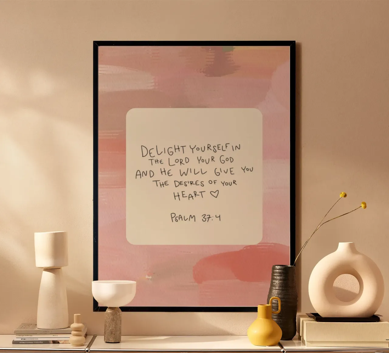 Psalm 37:4 "Freue dich" Moderne christliche Kunst Poster von vintagepod