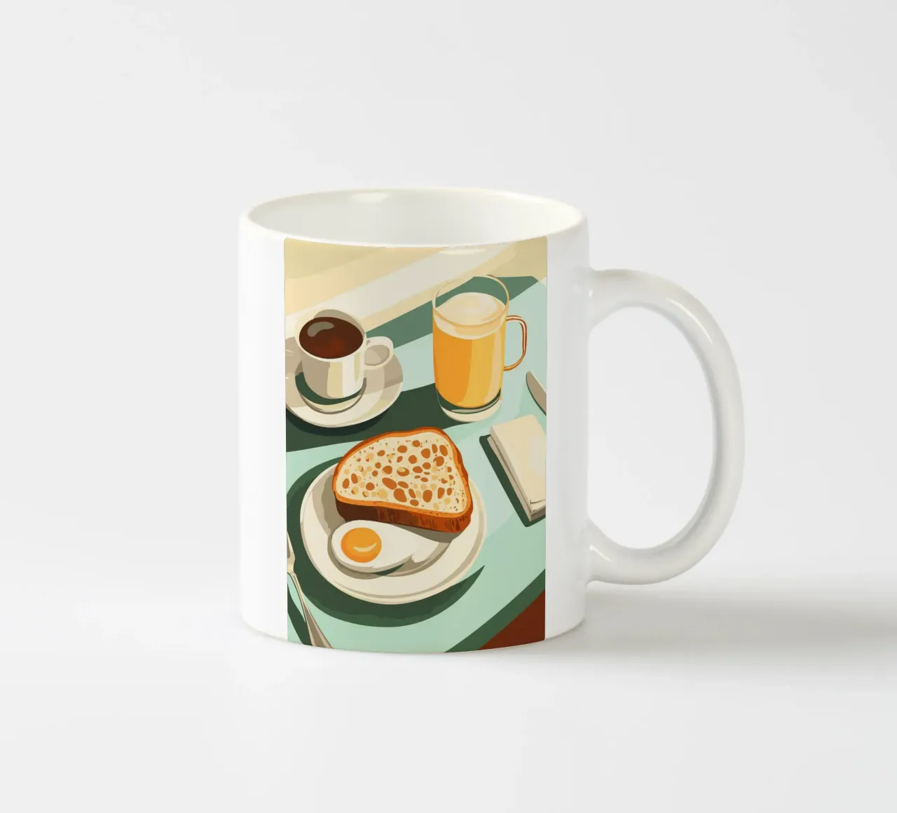 Colazione con caffè e pane tazza in ceramica da pixelbull - medieval art and more