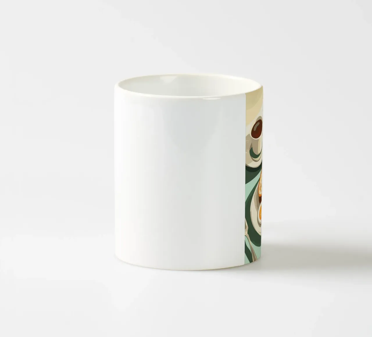 Colazione con caffè e pane tazza in ceramica da pixelbull - medieval art and more