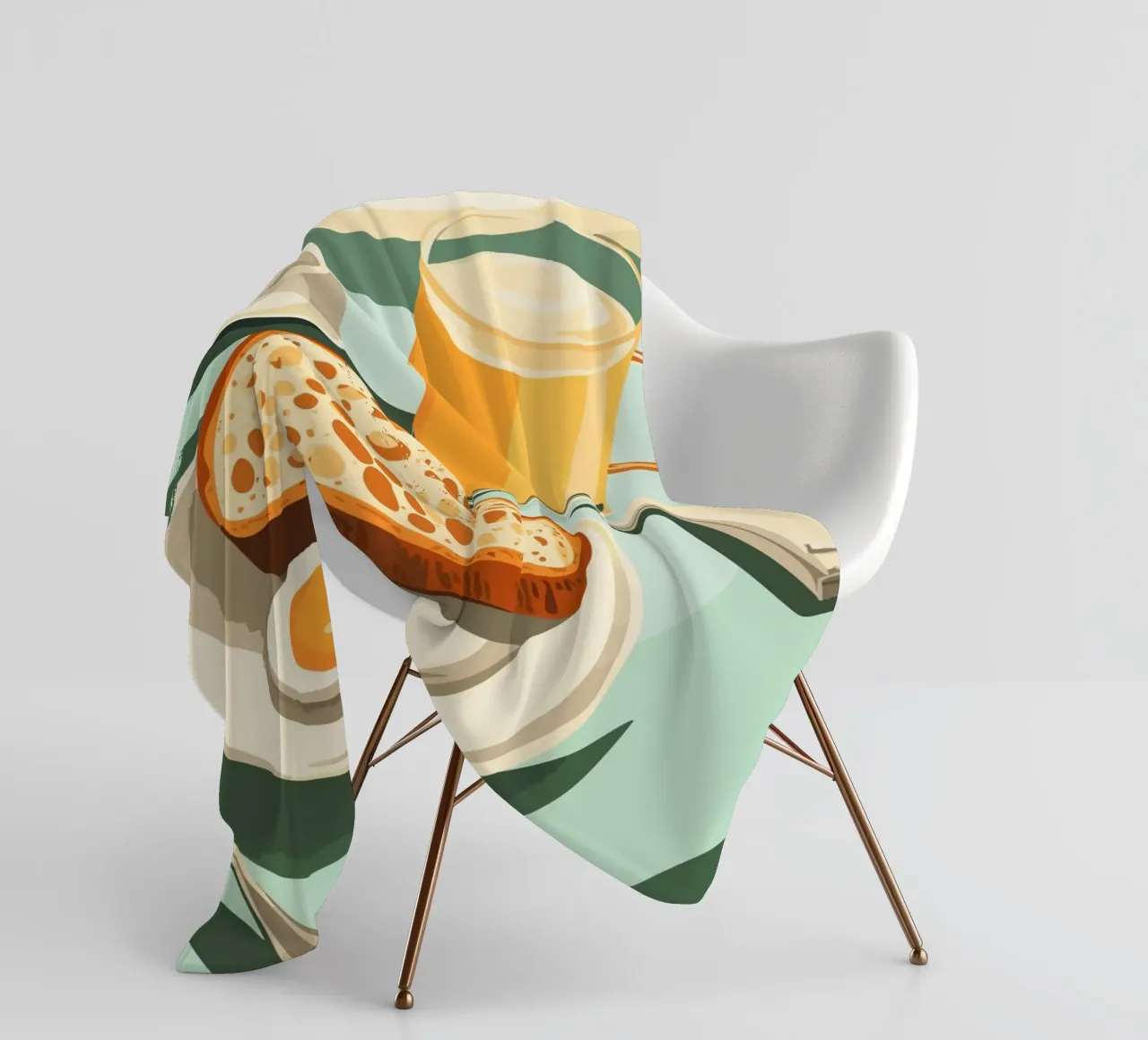 Colazione con caffè e pane coperta in pile da pixelbull - medieval art and more