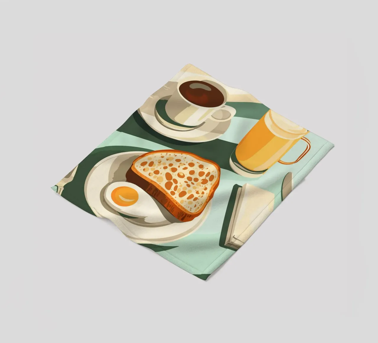 Colazione con caffè e pane coperta in pile da pixelbull - medieval art and more
