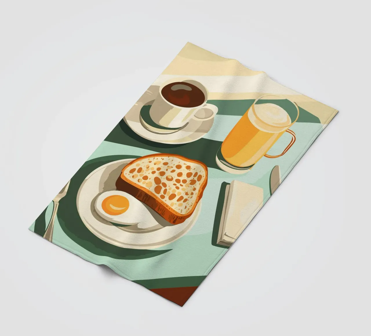 Colazione con caffè e pane coperta in pile da pixelbull - medieval art and more