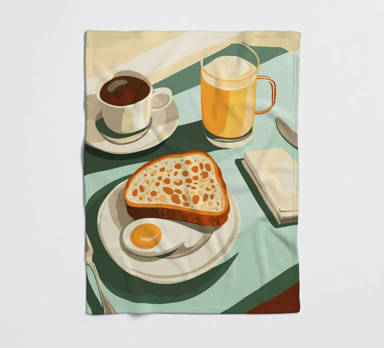 Colazione con caffè e pane coperta in pile da pixelbull - medieval art and more