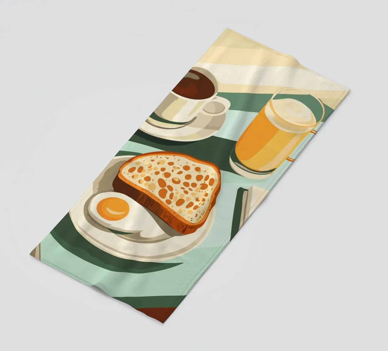 Colazione con caffè e pane telo mare da pixelbull - medieval art and more