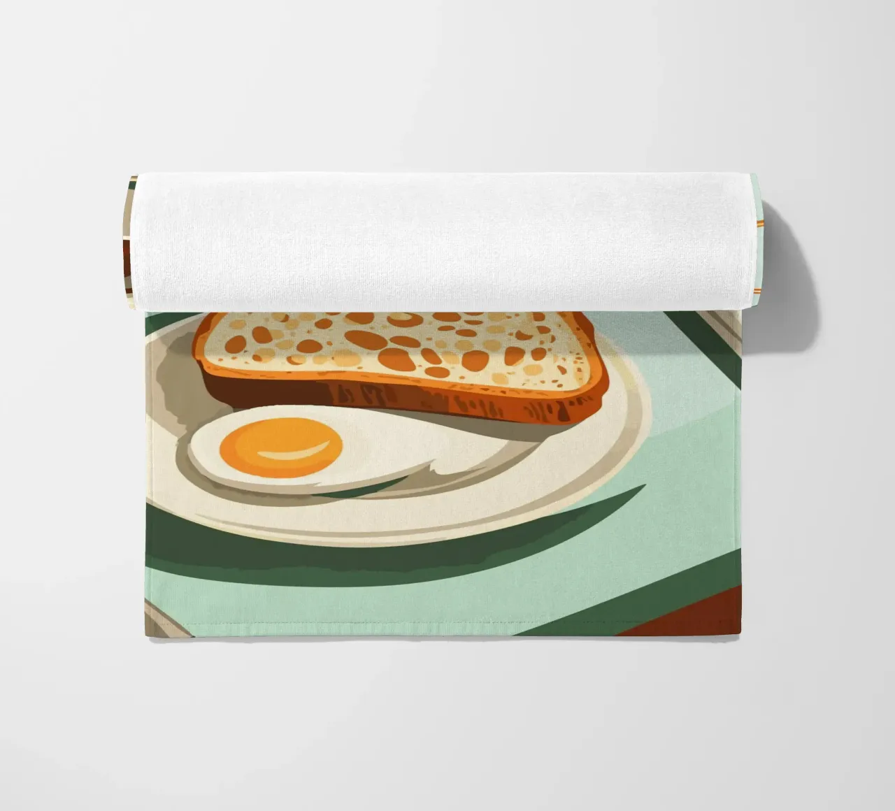 Colazione con caffè e pane telo mare da pixelbull - medieval art and more