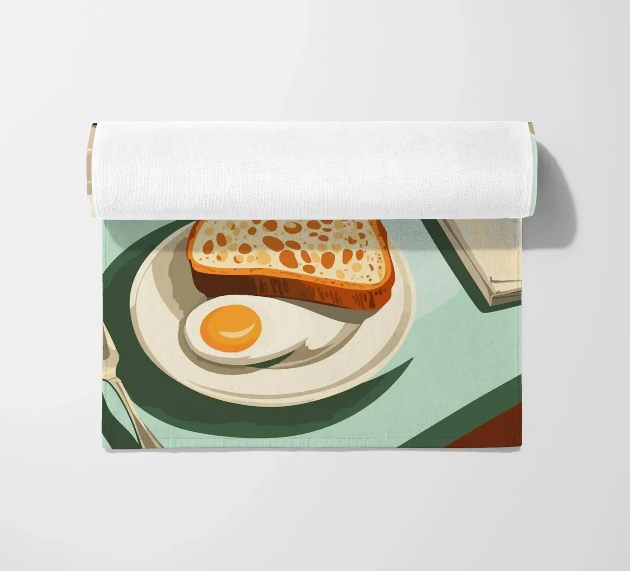 Colazione con caffè e pane telo mare da pixelbull - medieval art and more