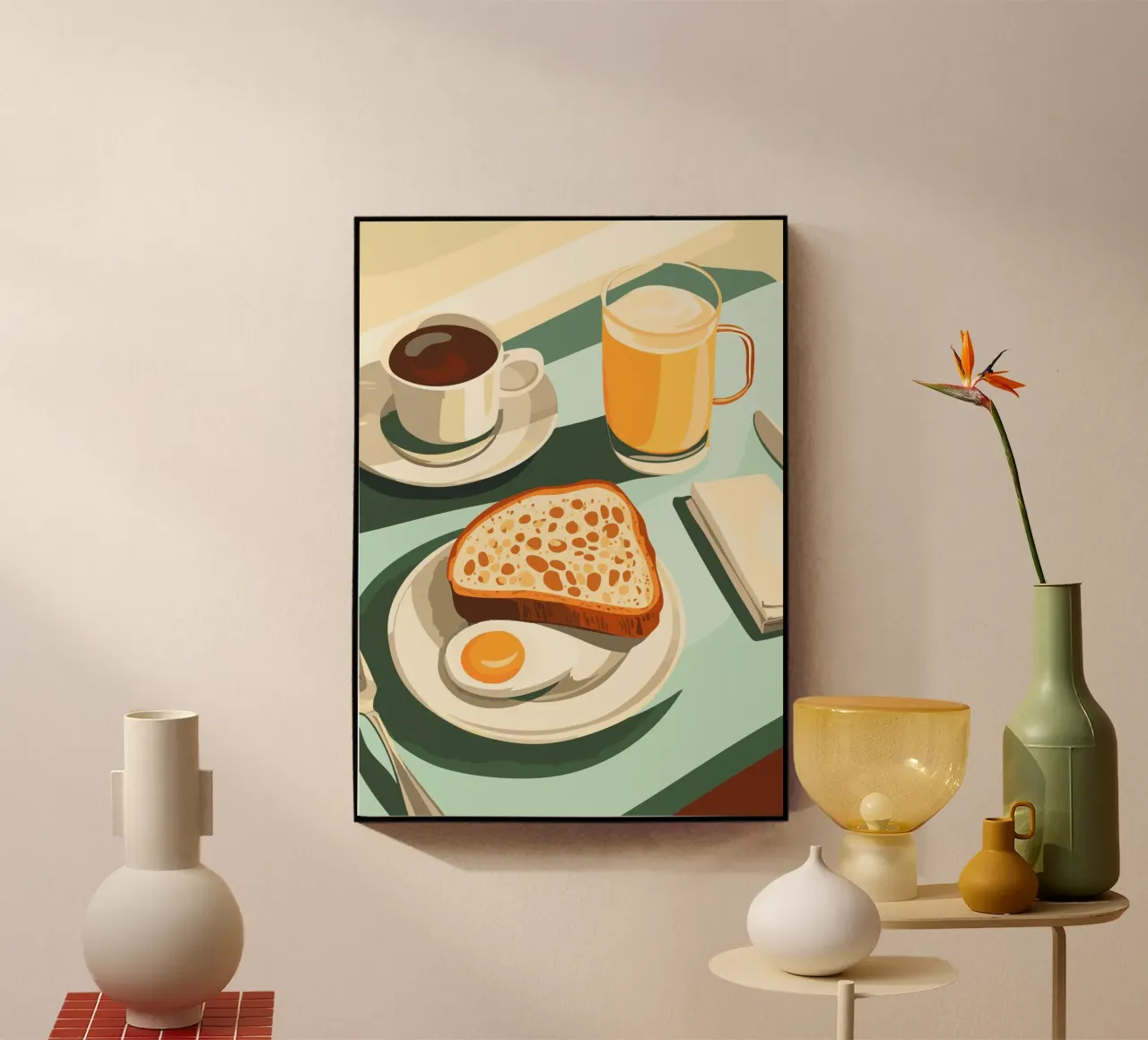 Colazione con caffè e pane plexiglass da pixelbull - medieval art and more