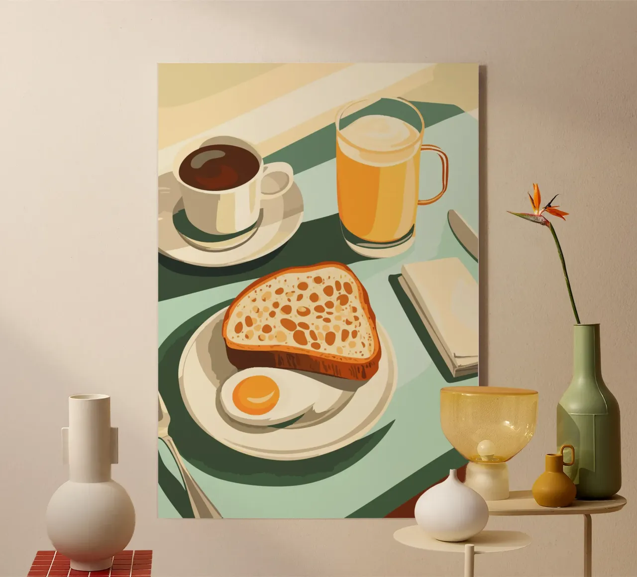 Colazione con caffè e pane plexiglass da pixelbull - medieval art and more