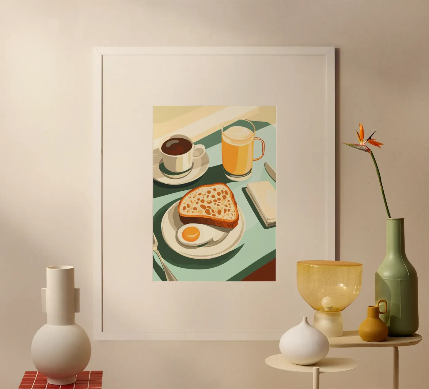 Colazione con caffè e pane poster da pixelbull - medieval art and more